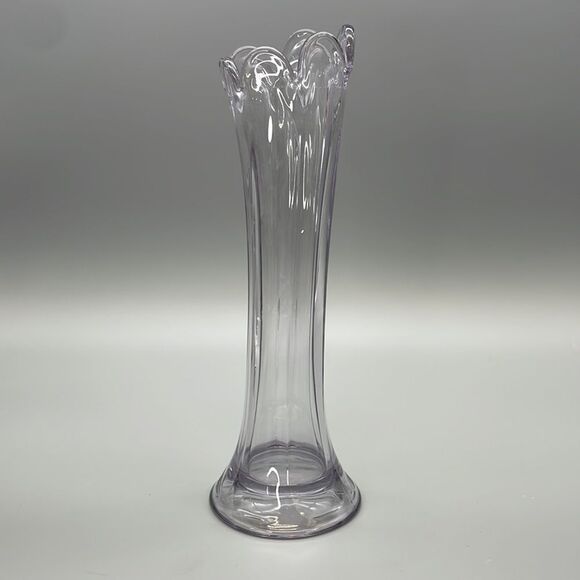 Vintage Amethyst Glass Vase Six Paneled Art Nouveau Imperial Glass Purple Lilac - Picture 3 of 16